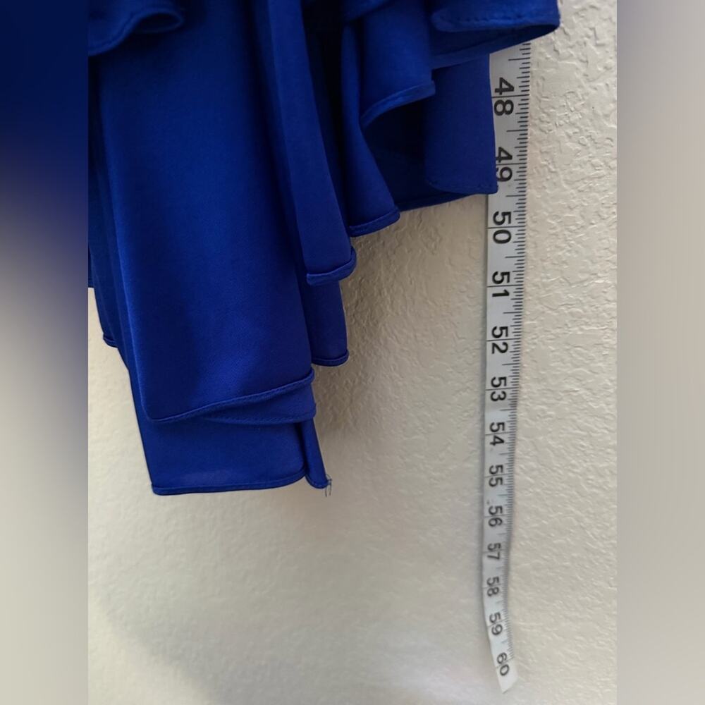 Vintage Shamash and Yofi Creations Royal Blue Draped Dress Size 7/8 Ruched - Picture 11 of 14